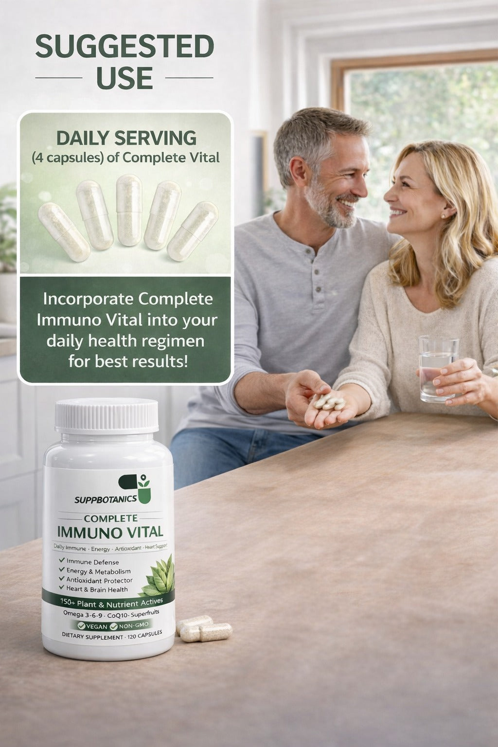SuppBotanics Complete Immuno Vital™ Immune Support – 120 Capsules